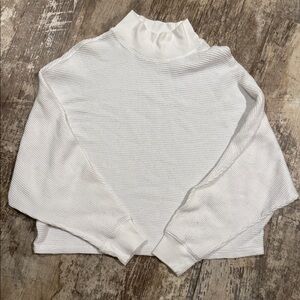 Abercrombie & Fitch White Waffle Mockneck Sweater